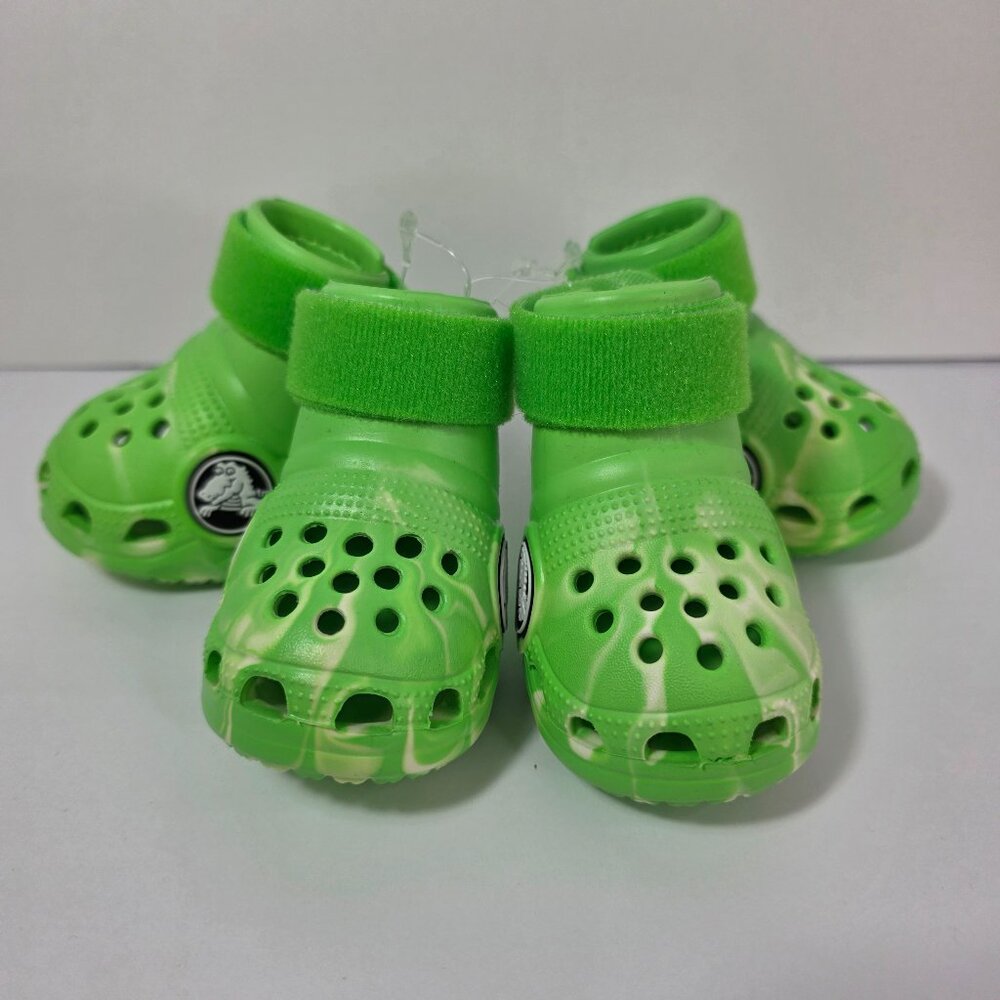 Bark CROCS Booties for dogs Green Marble Boot Shoes Bark Snow-Rain-Ice-Heat M